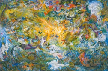 MF ミニチュア鳥 Oil Paintings